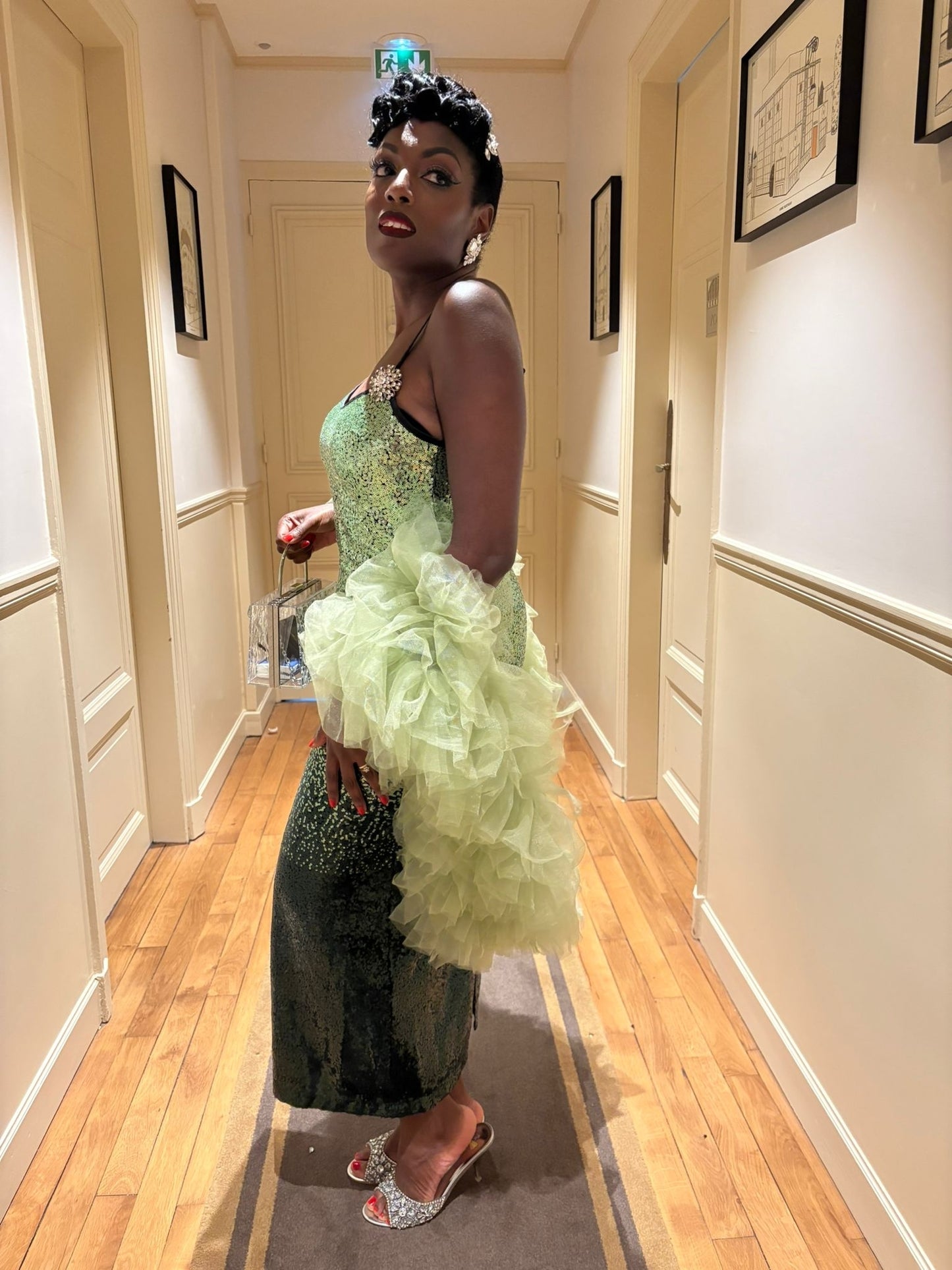Boa de tulle SWEET - Vert olive