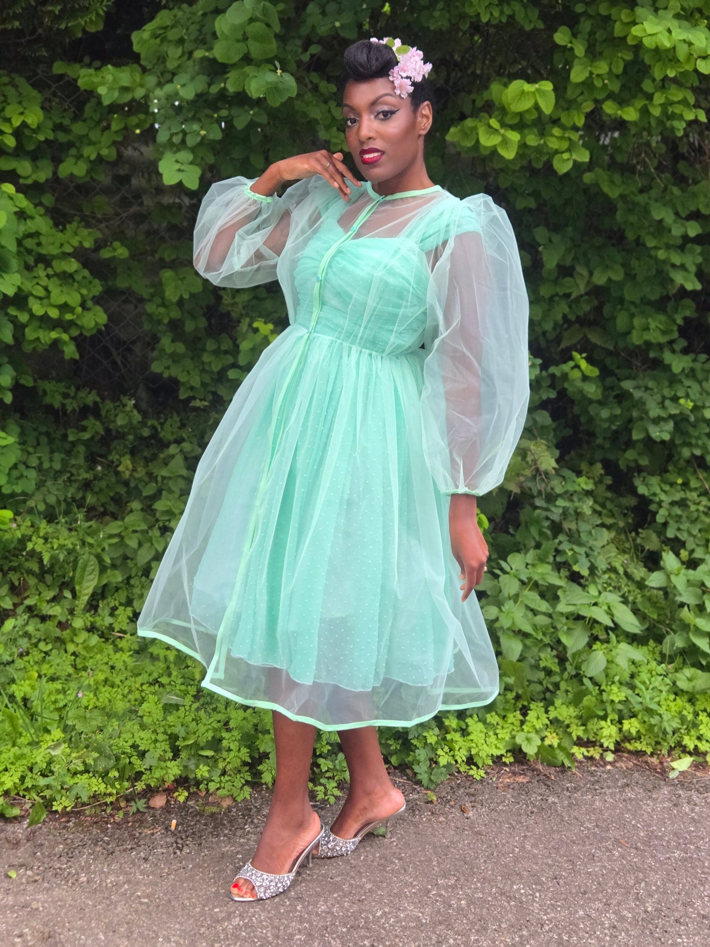Sur robe AUDREY - Vert menthe