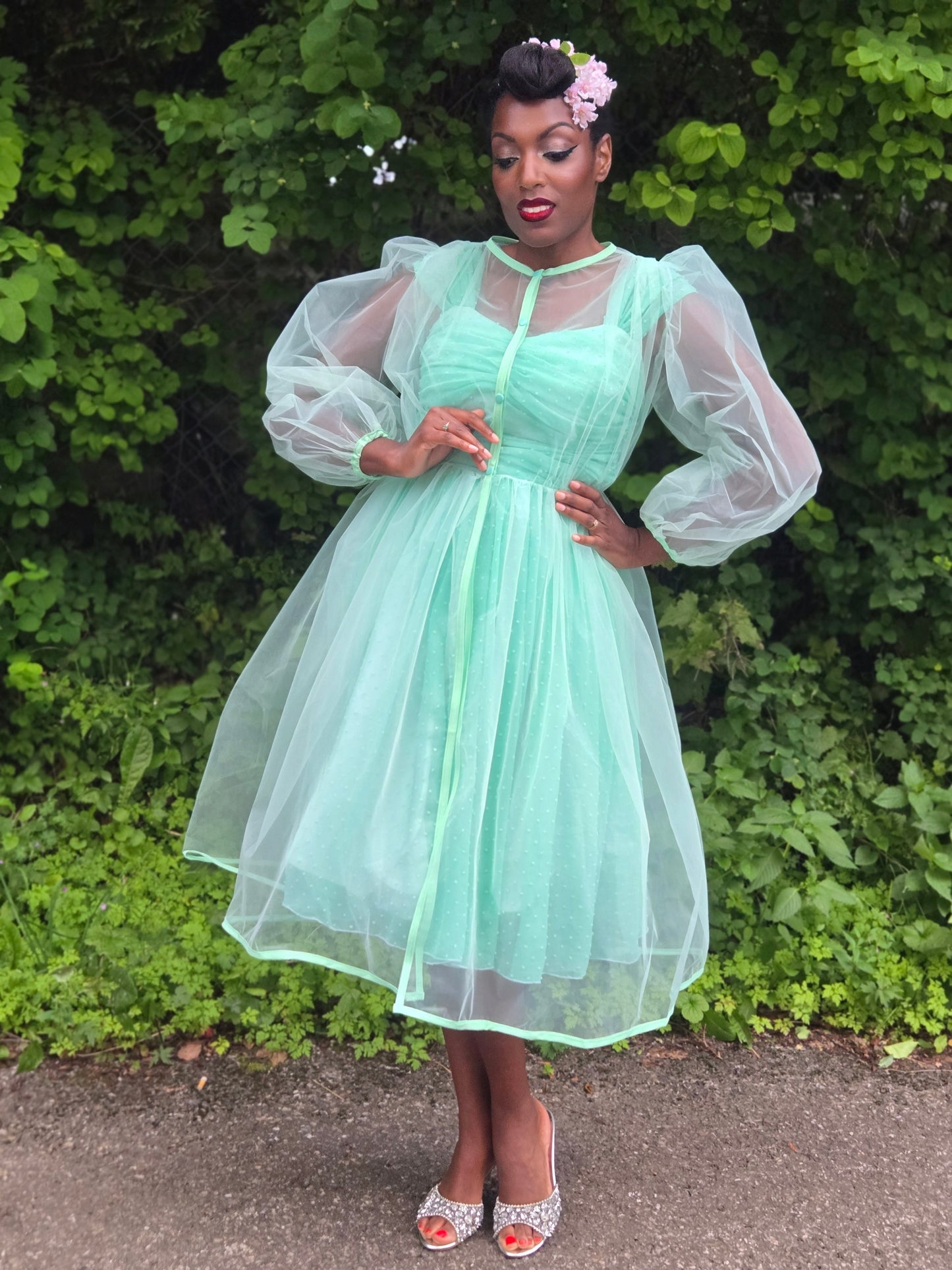 Sur robe AUDREY - Vert menthe