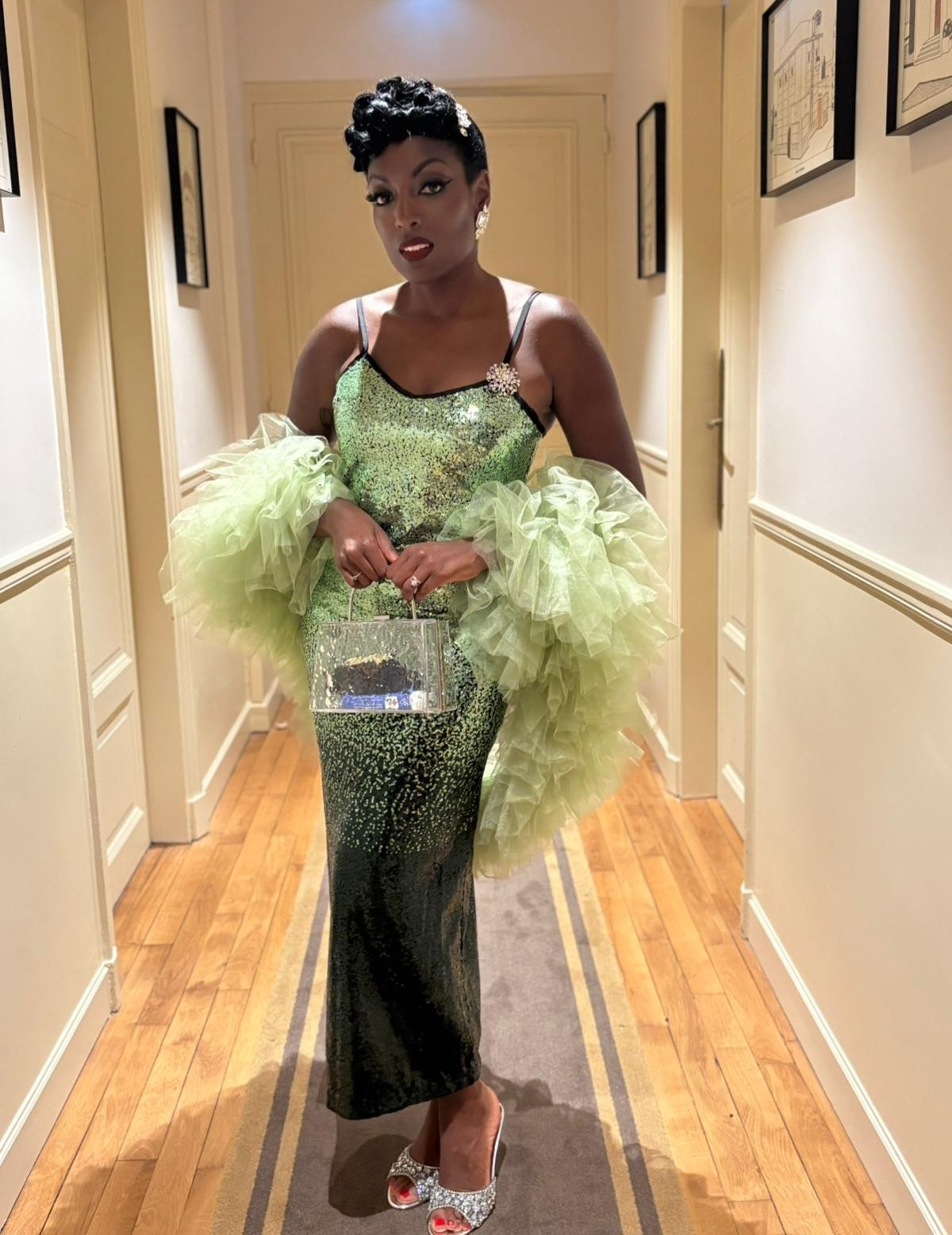 Boa de tulle SWEET - Vert olive