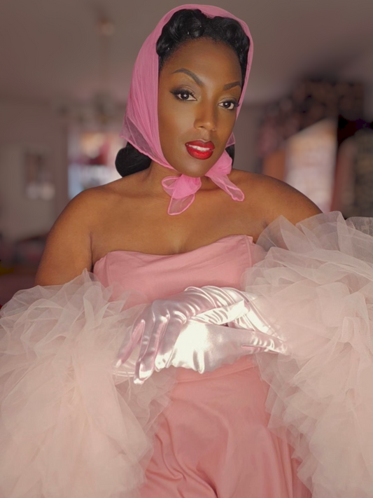 Boa de tulle SWEET - Rose poudré